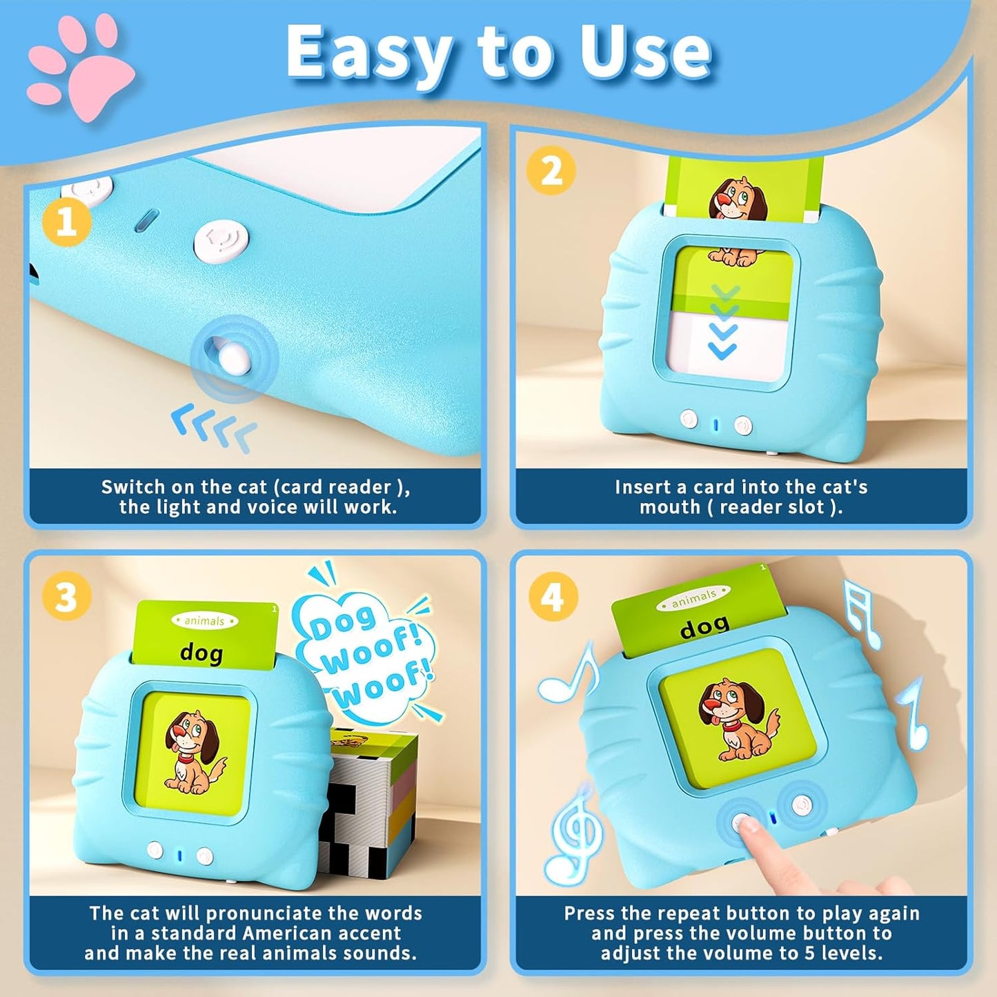 Montessori Talking Flash Cards + FREE 224 Cards included