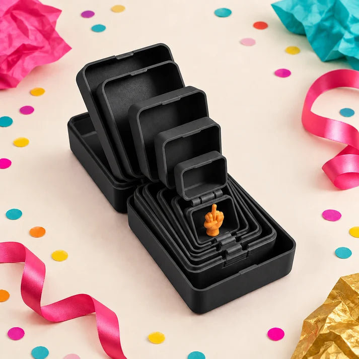 Middle Finger design in Black nesting prank gift box