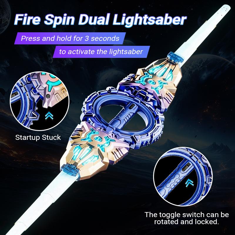 Retractable dual light-up blades and handle lock